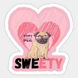 sweet pug Sticker